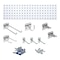 Triton Products Garden Storage Kit W/ 8 pc LocHook Assortment & 31.5" x 9" 18 ga Steel Square Hole Pegboard, White LBS31G-WHT - alternate 1